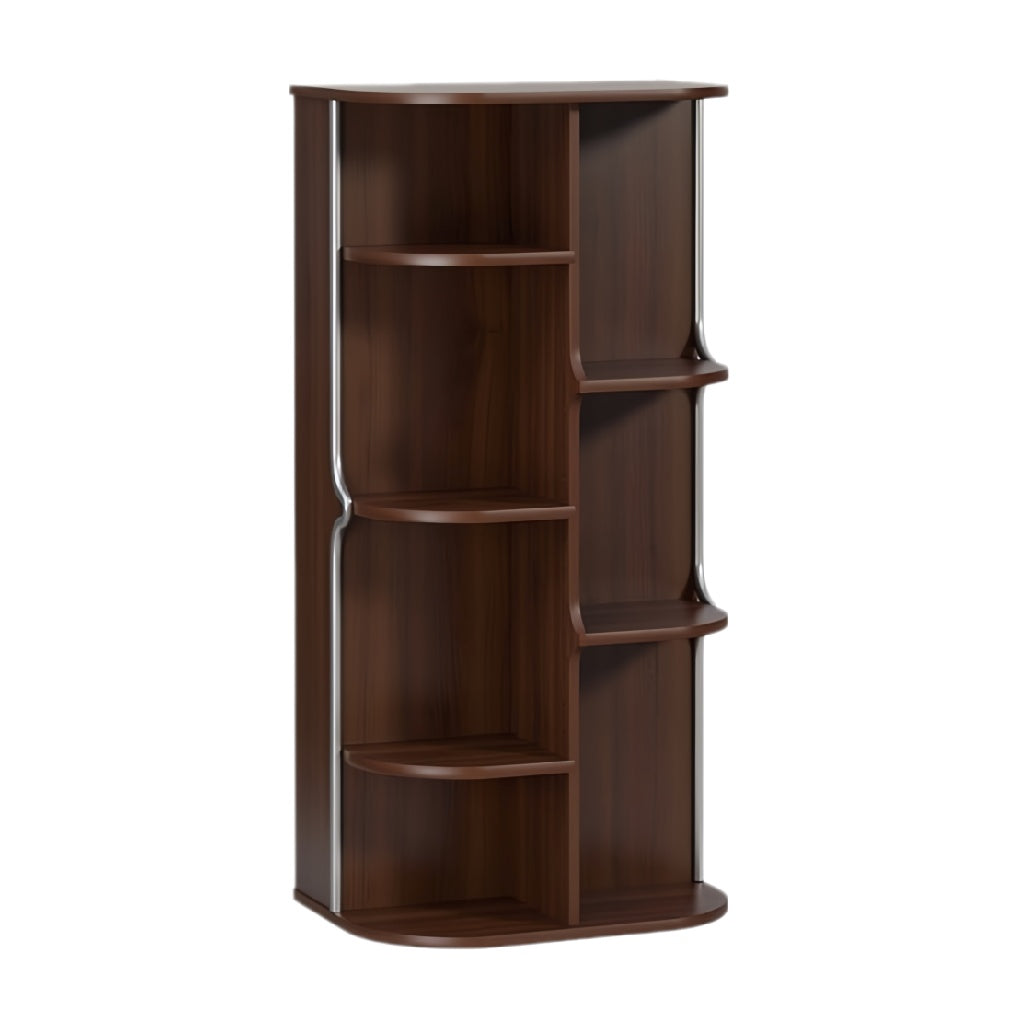 Moderne houten boekenplank met organische vormen