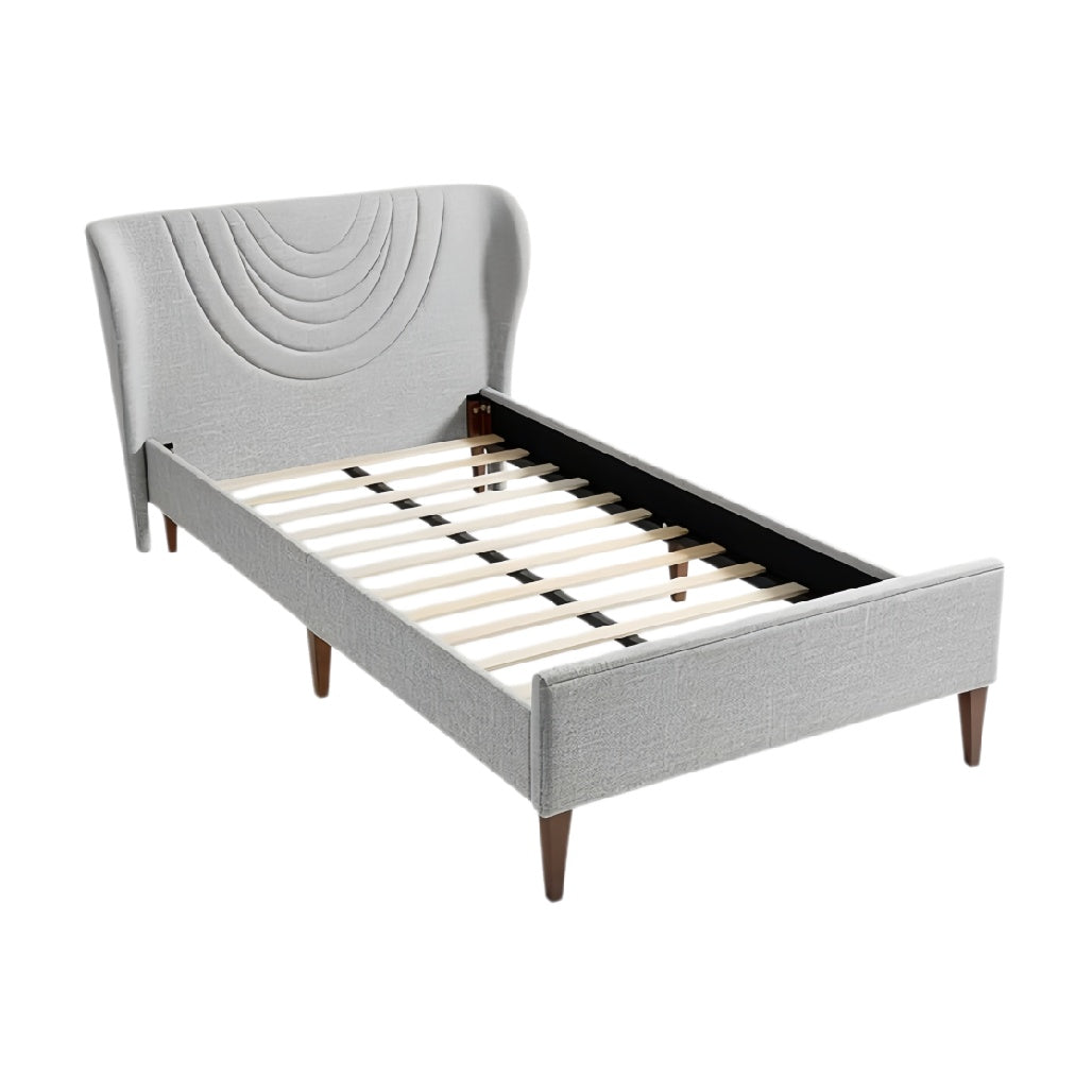 Modern gestoffeerd bed met slingerframe